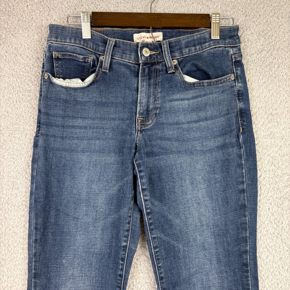 Lucky Brand Jeans Womens 6/28 Blue Sweet Mid Rise Boot Cut Dark Wash Stretch - Picture 2 of 11